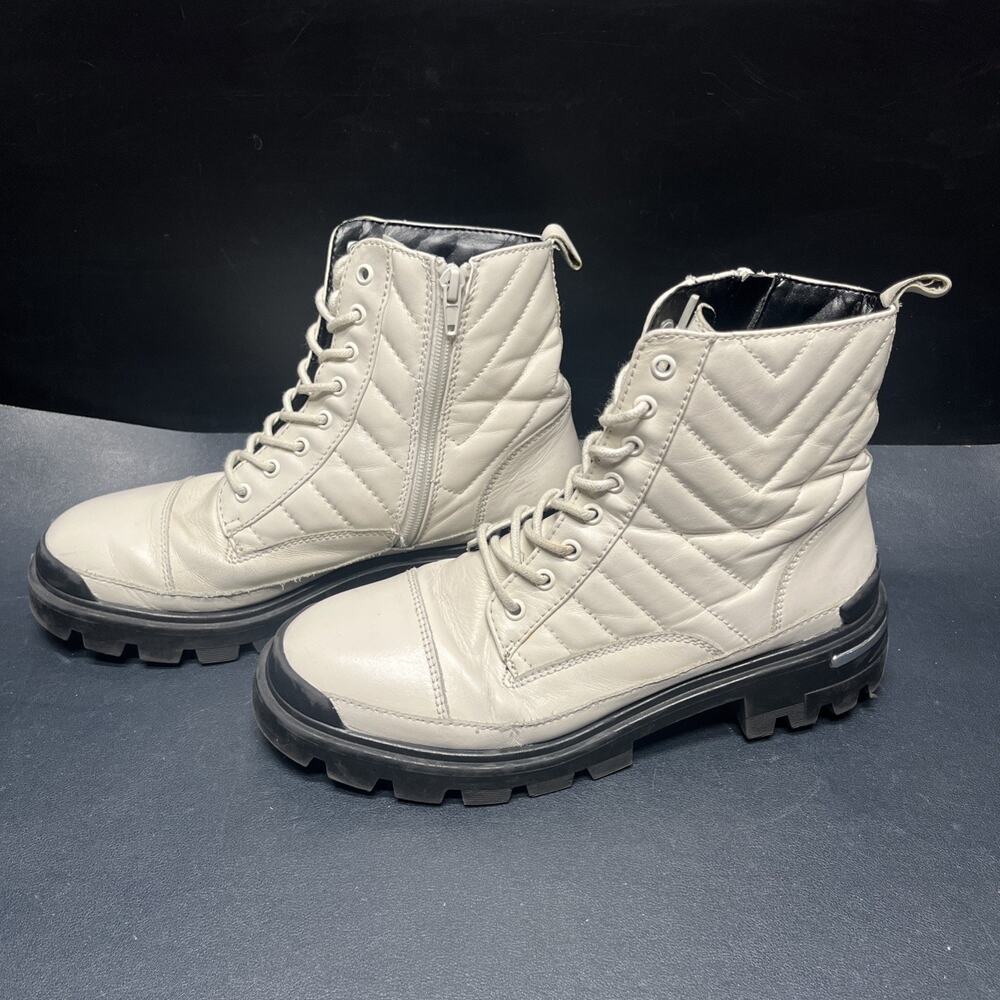 Aldo Chevron Quilt Ankle Boots - Women’s Size 9, Zip Close Combat Style Boots